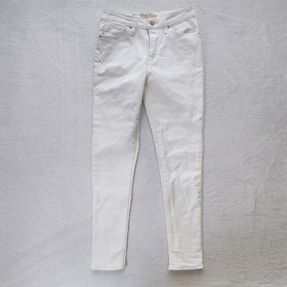 Levi's 721 High Rise Skinny Jeans Womens 28W 29L White Denim Stretch Casual